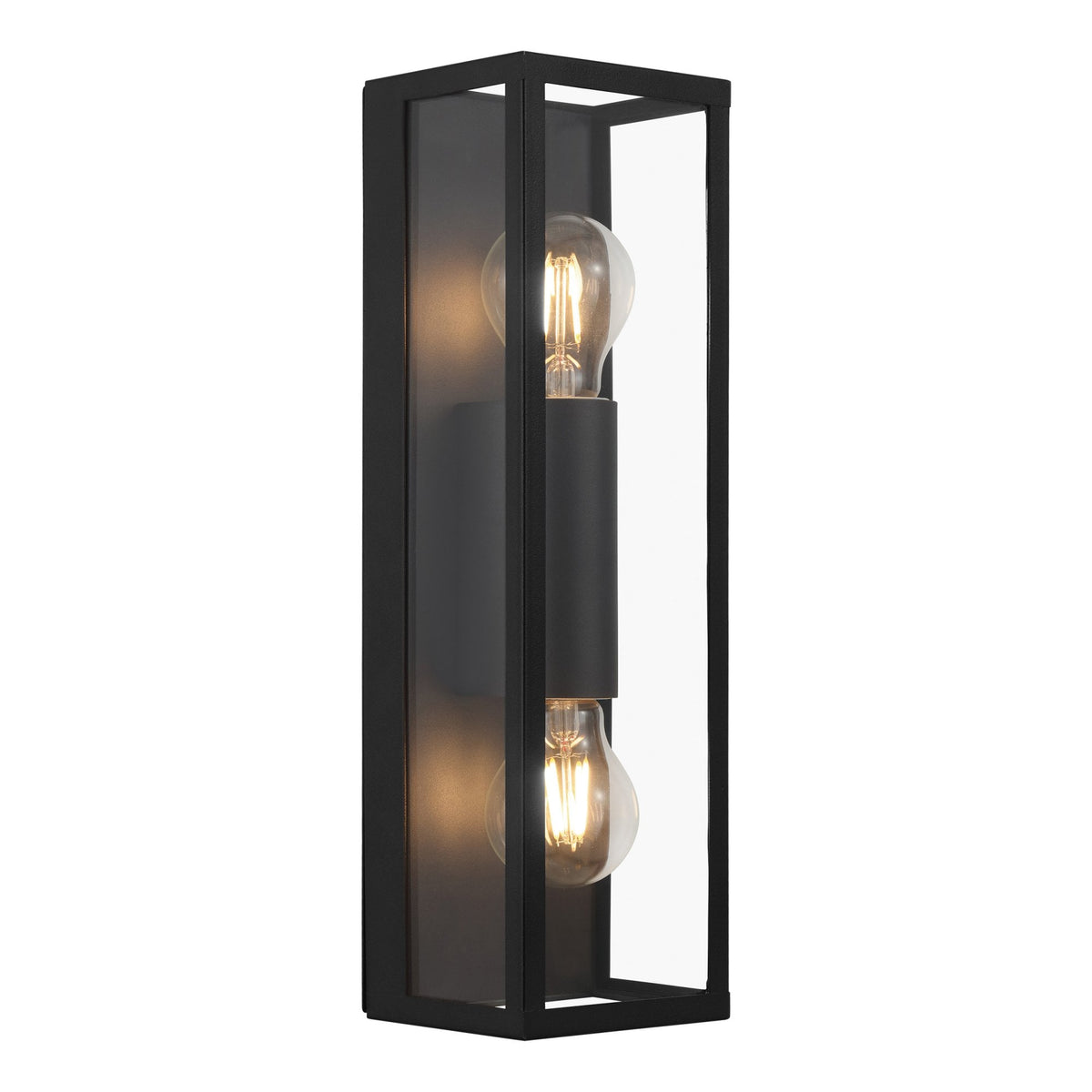 Amezola IP44 Bathroom Twin Lamp Wall Light in Black