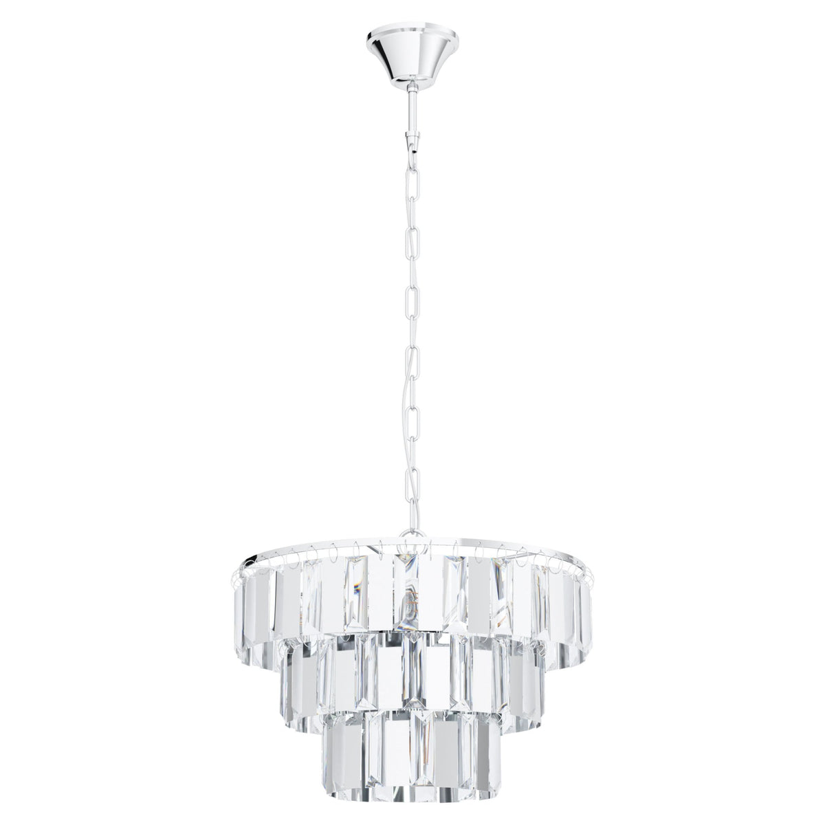 Erseka 385mm Chrome & Crystal Pendant Light