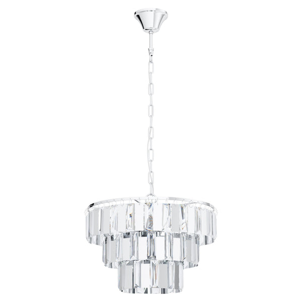 Erseka 385mm Chrome & Crystal Pendant Light