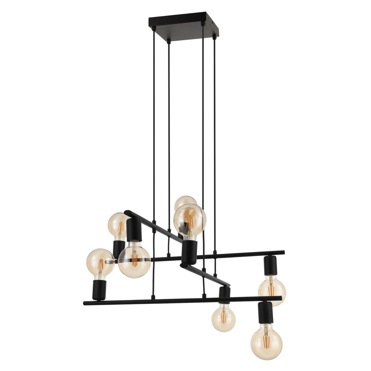 Mezzana Eight Lamp Pendant in Black