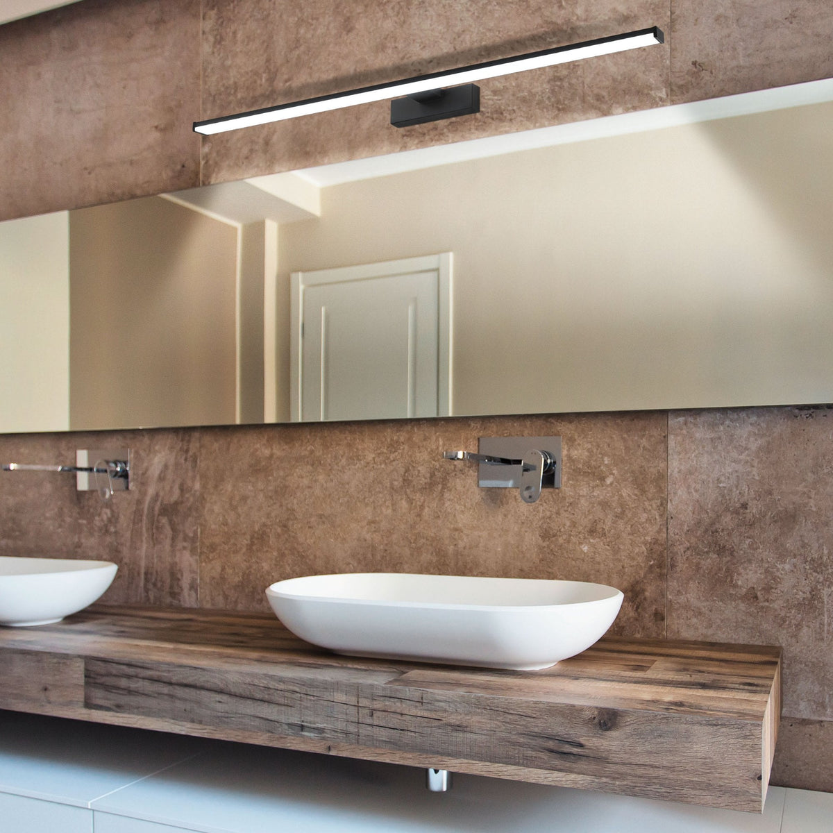 Pandella 1 780 LED Bathroom Mirror Wall Light in Black