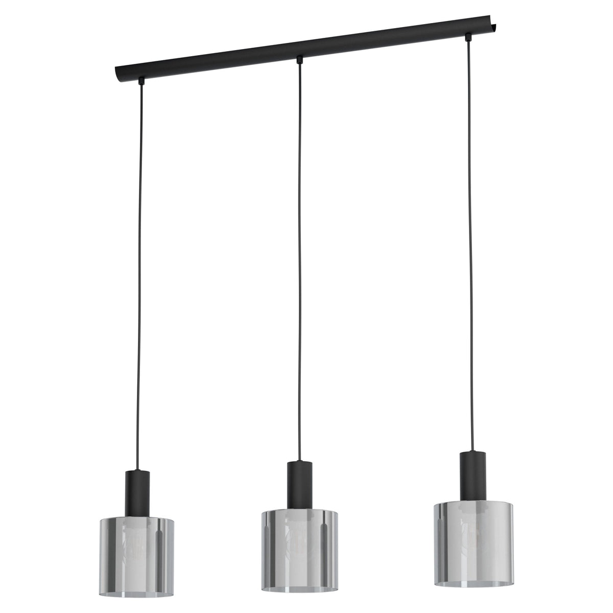 Gorosiba Triple Bar Pendant with Transparent Black Vaporized Glass