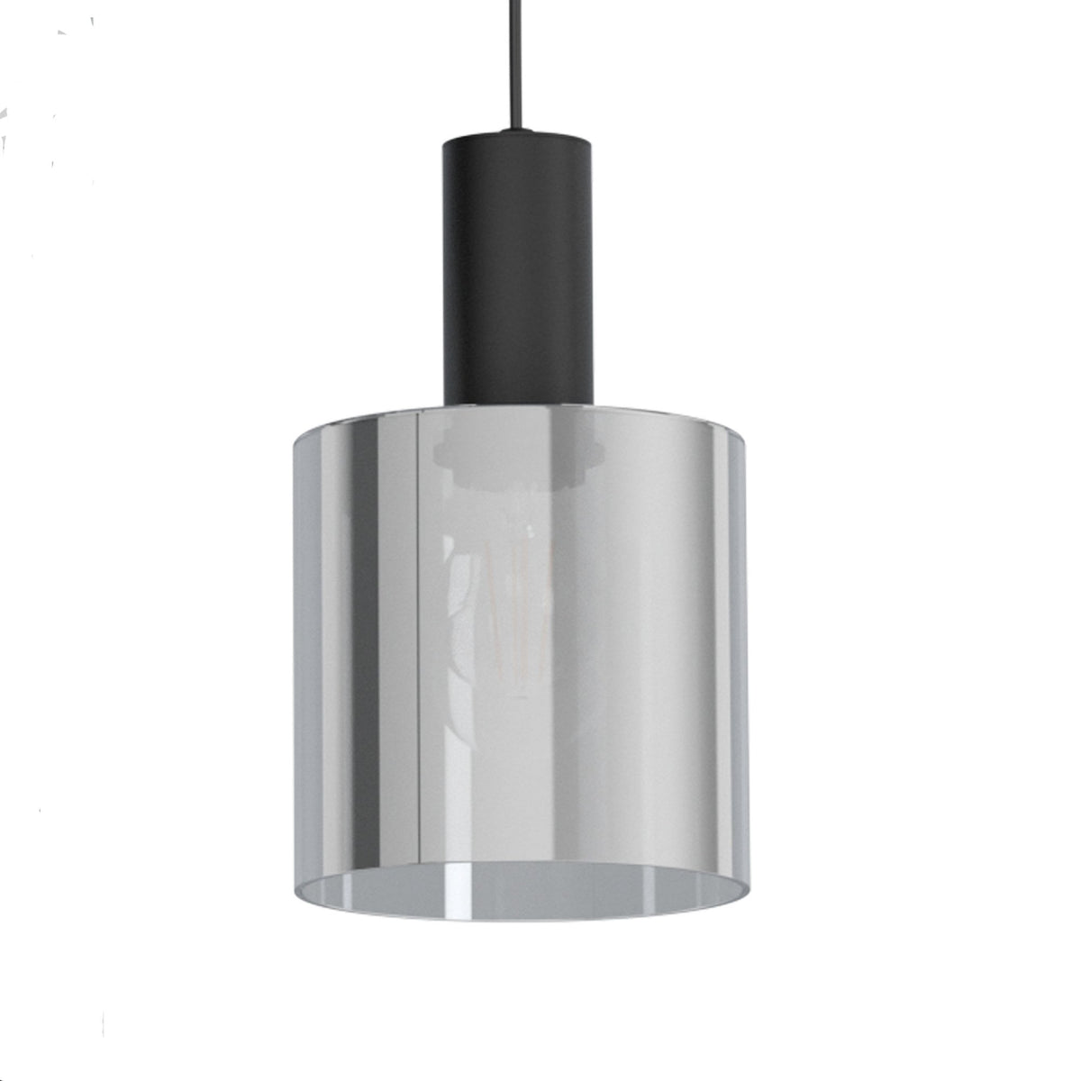 Gorosiba Triple Round Pendant with Transparent Black Vaporized Glass