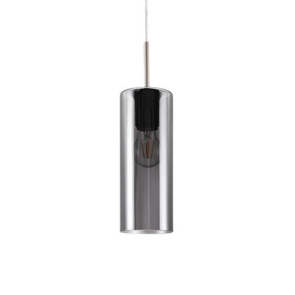 Selvino Single Pendant with Transparent Black Vaporized Glass