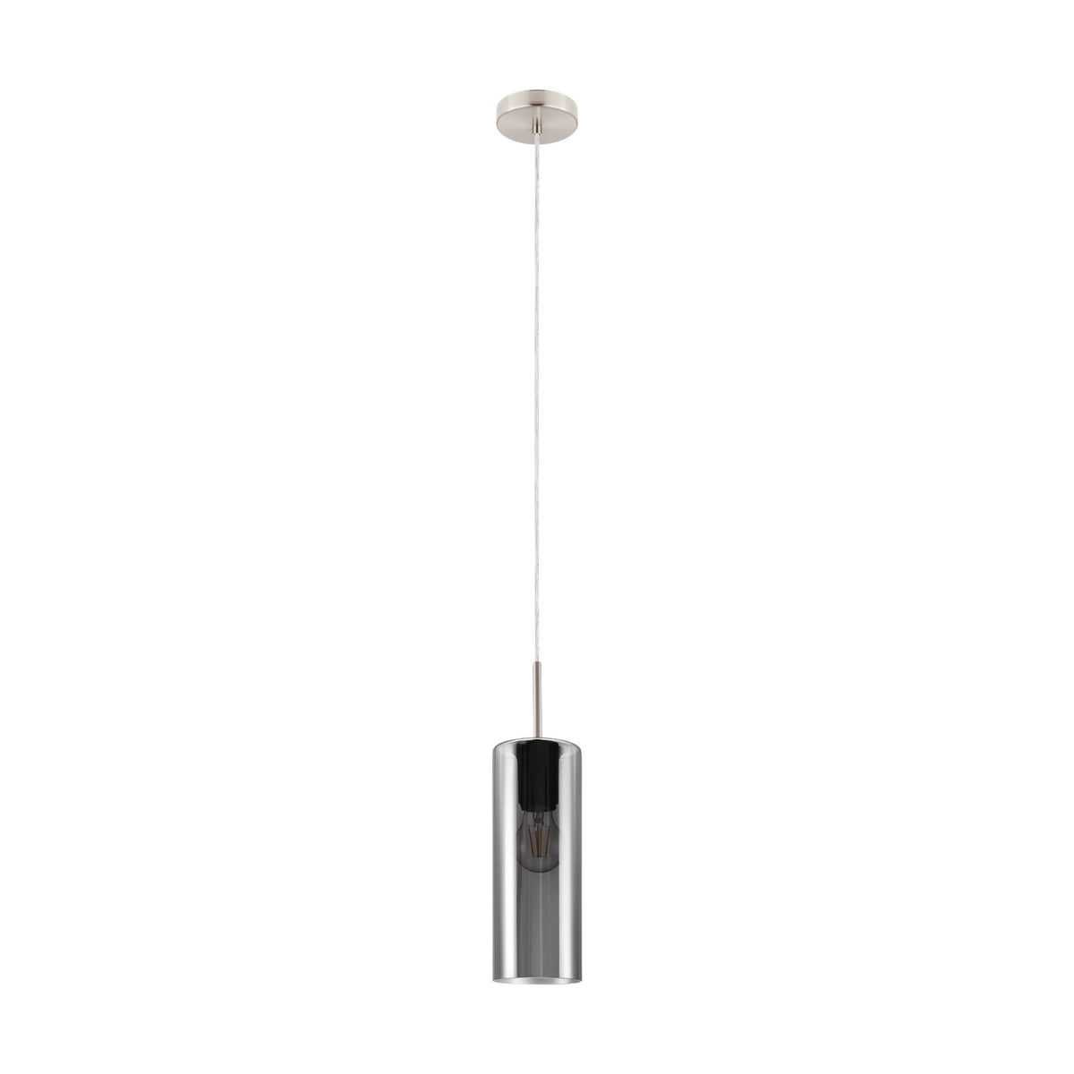 Selvino Single Pendant with Transparent Black Vaporized Glass