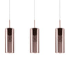 Selvino Triple Pendant with Transparent Copper Vaporized Glass