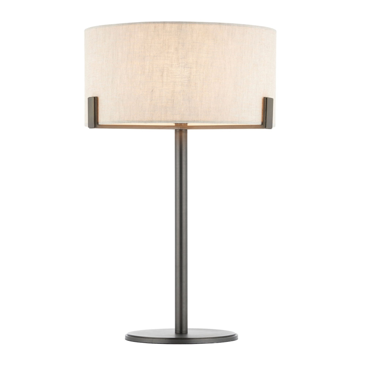 Hayfield Table Lamp in Brushed Bronze with Neutral Linen Shade
