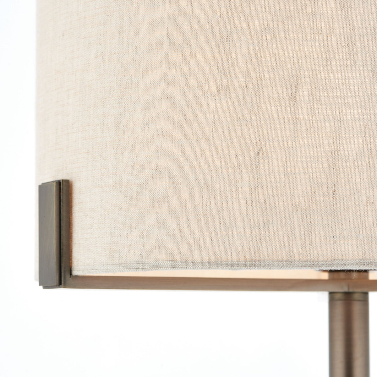 Hayfield Table Lamp in Brushed Bronze with Neutral Linen Shade