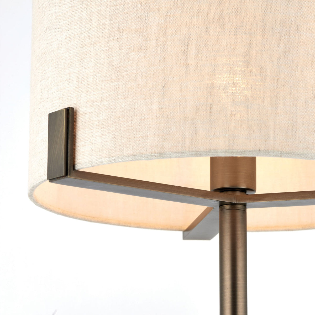 Hayfield Table Lamp in Brushed Bronze with Neutral Linen Shade