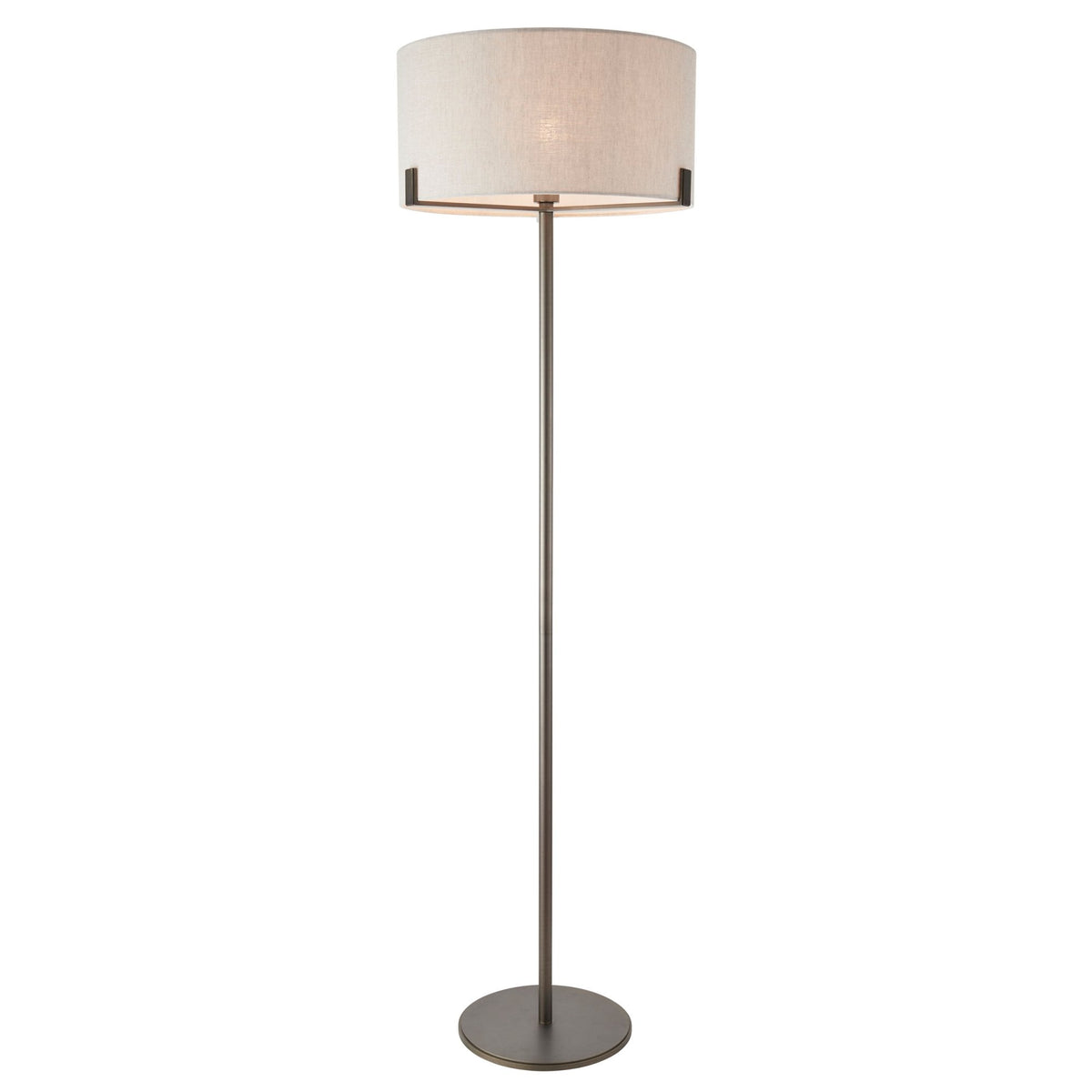 Hayfield Floor Lamp in Brushed Bronze with Neutral Linen Shade