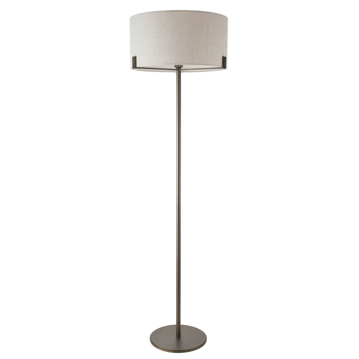 Hayfield Floor Lamp in Brushed Bronze with Neutral Linen Shade