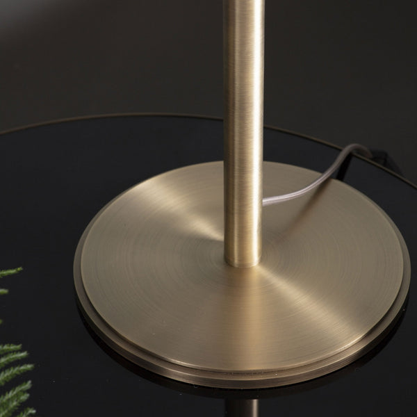 Hayfield Table Lamp in Antique Brass with Green Velvet Shade