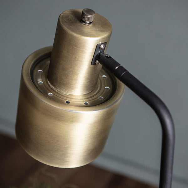 Mayfield Table Lamp in Antique Brass and Matt Black