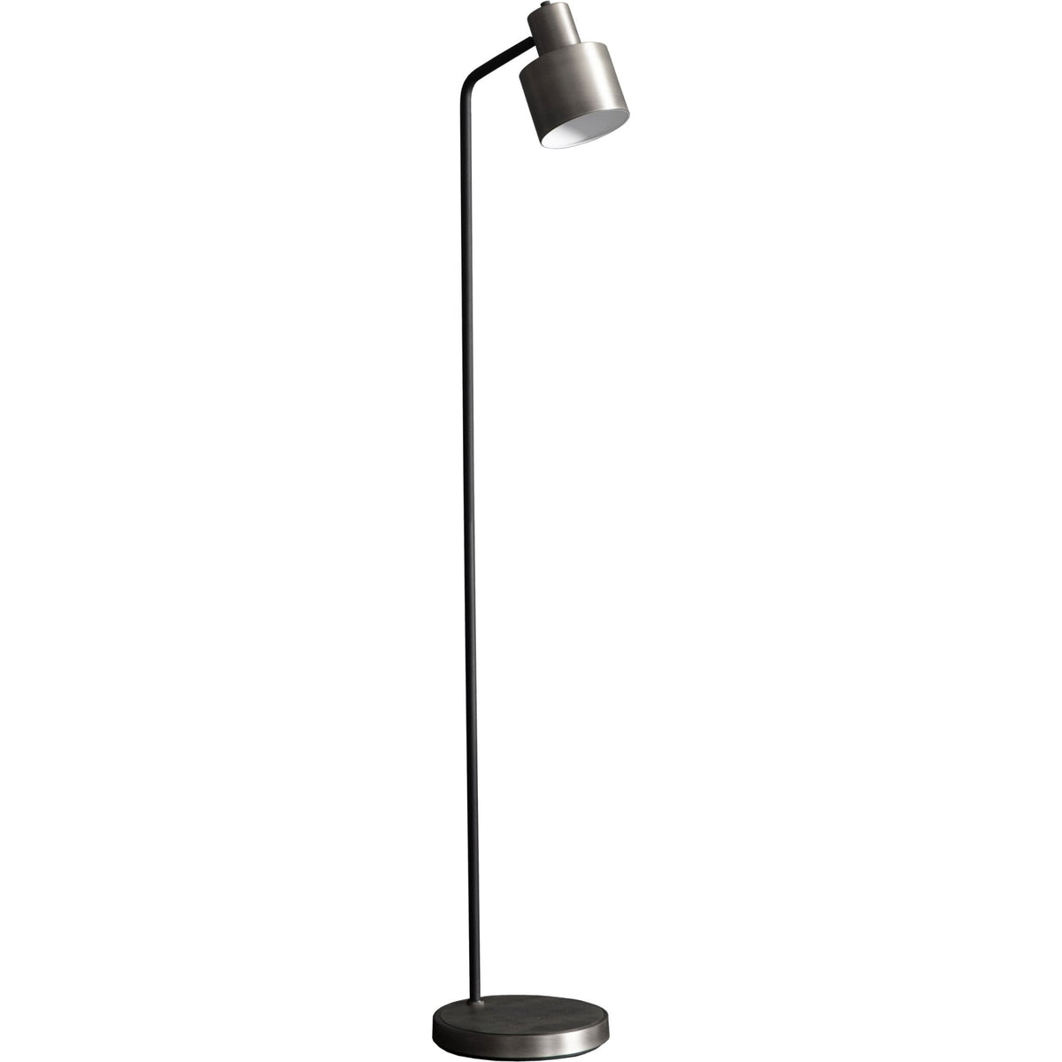 Mayfield Floor Lamp in Brushed Silver and Matt Black