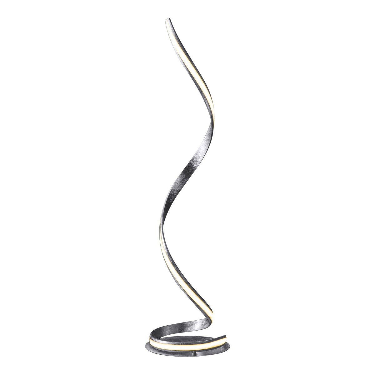 Aria LED Floor Lamp in Silver Leaf and White Acrylic
