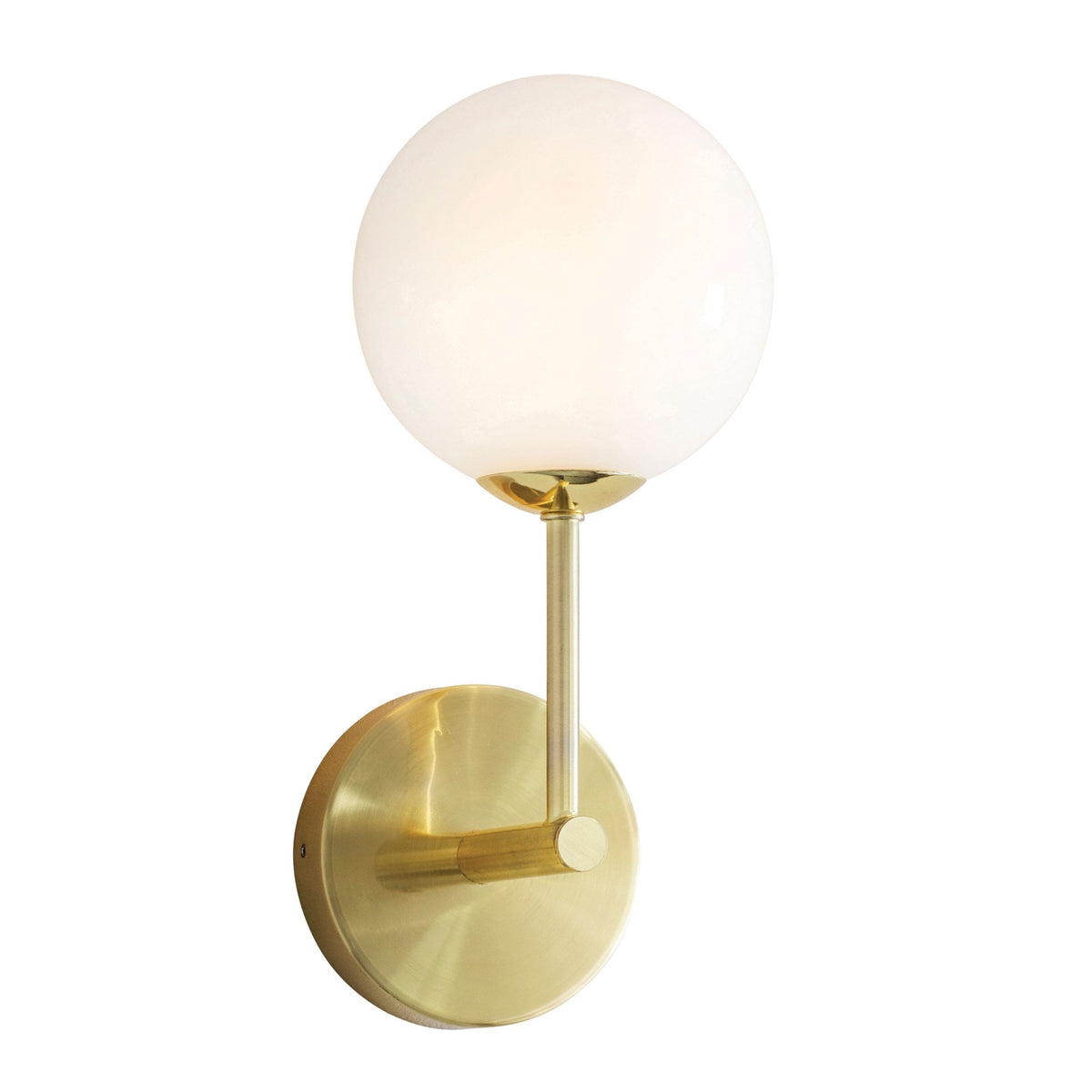 Otto Wall Light in Brushed Brass & Gloss White Glass