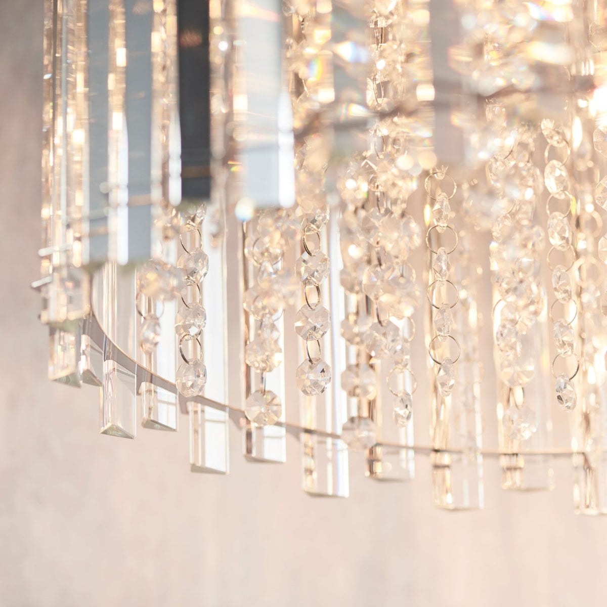 Hanna Five Light Pendant in Chrome and Clear Crystal Glass