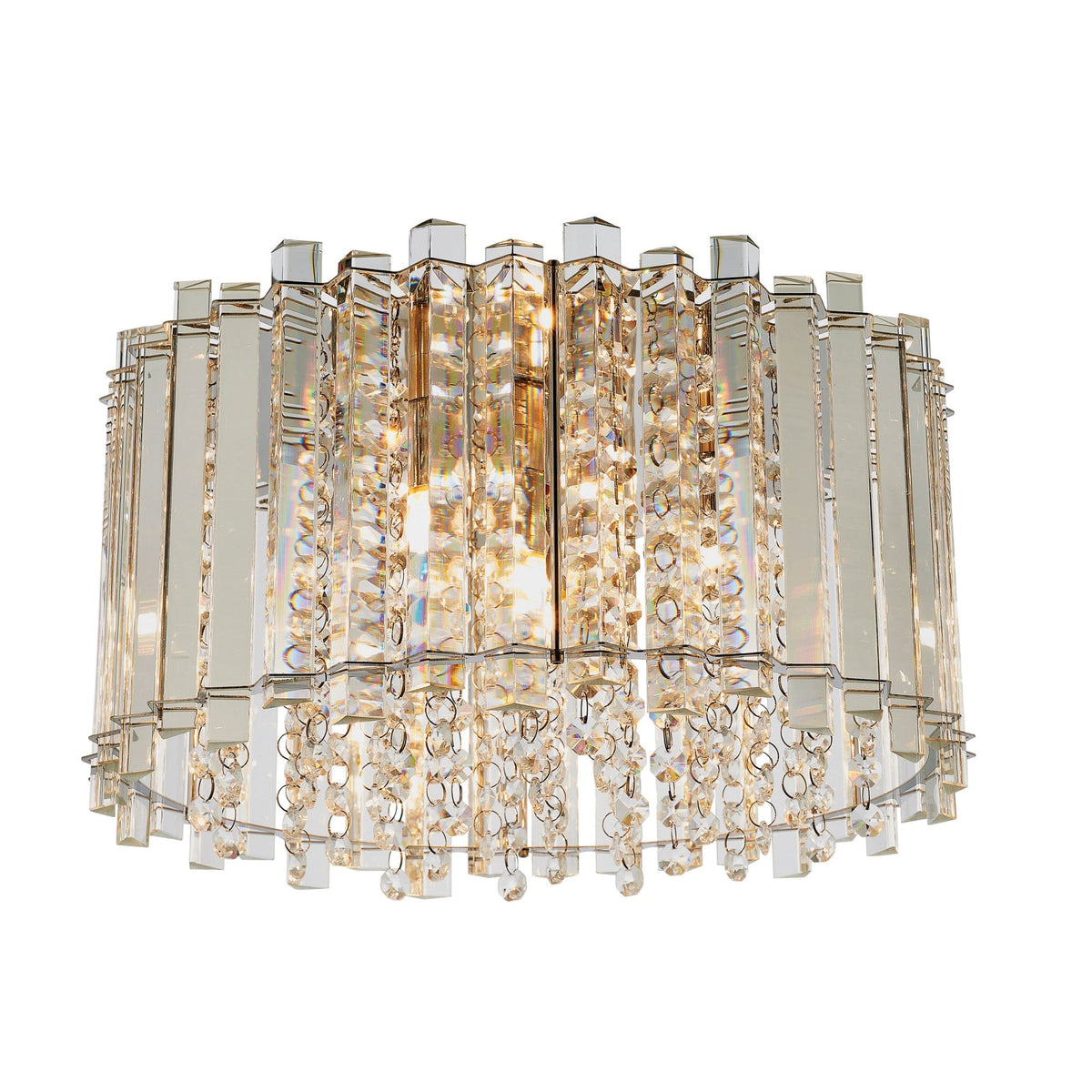 Hanna Four Light Semi-Flush in Chrome and Clear Crystal Glass