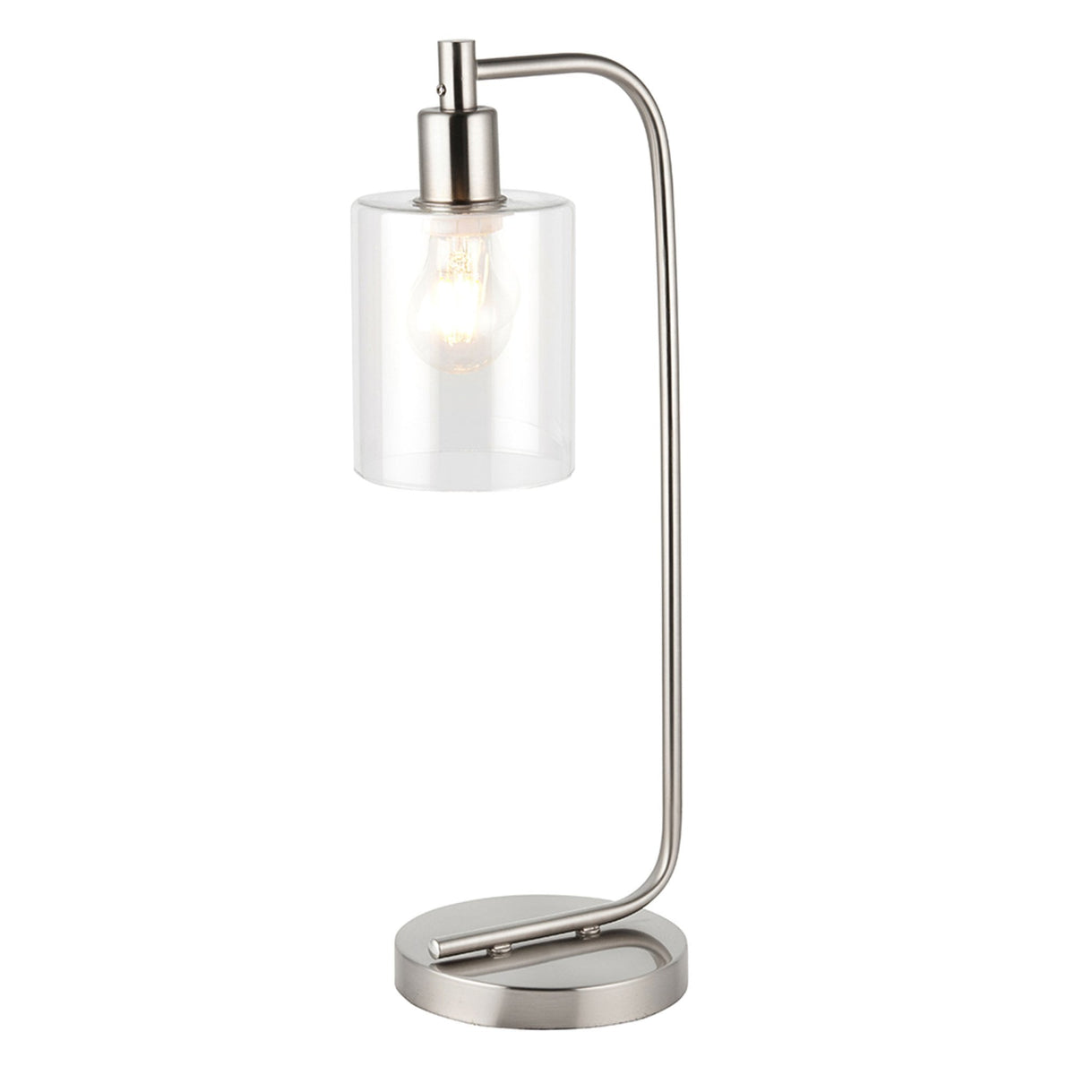 Toledo Table Lamp in Brushed Nickel & Clear Glass