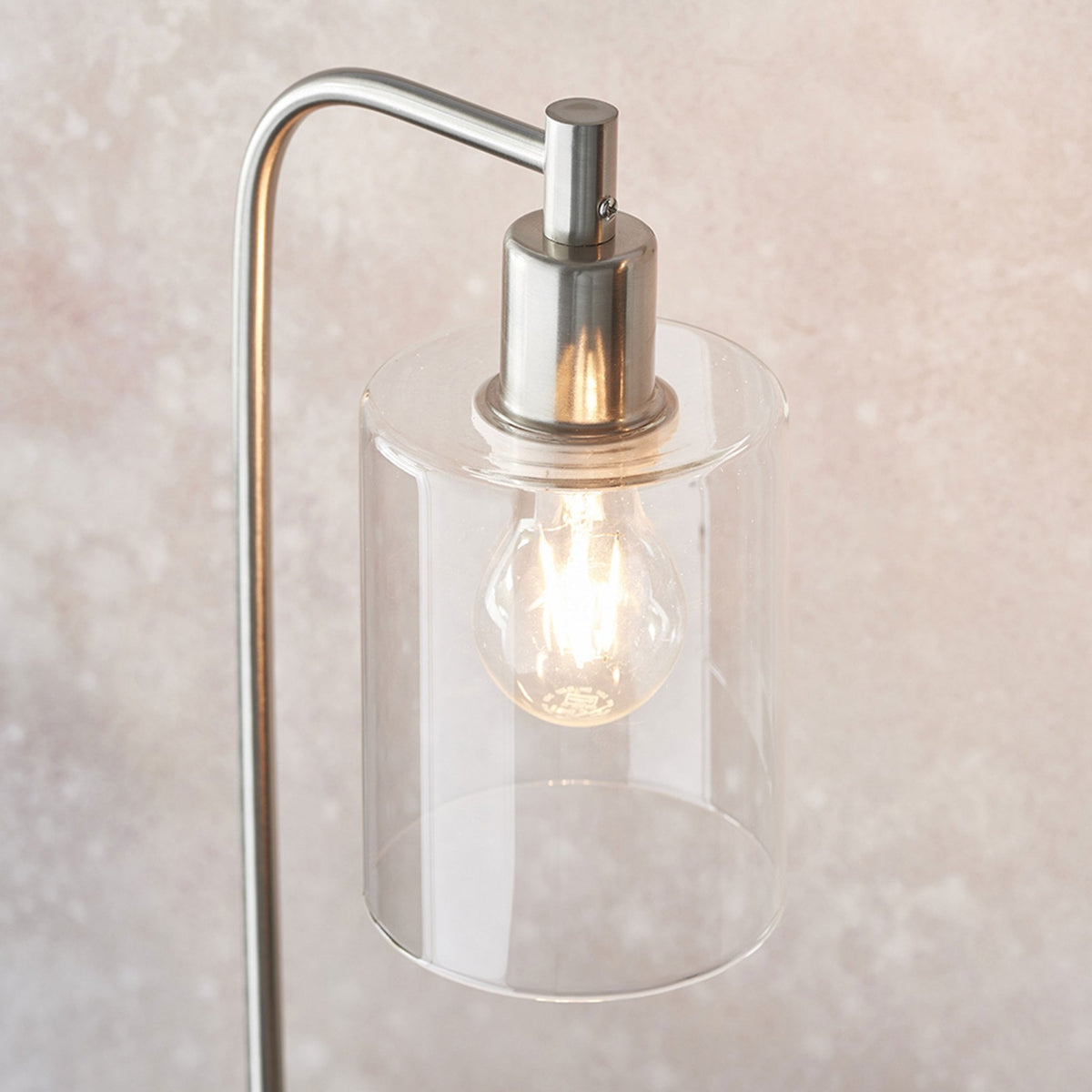 Toledo Table Lamp in Brushed Nickel & Clear Glass
