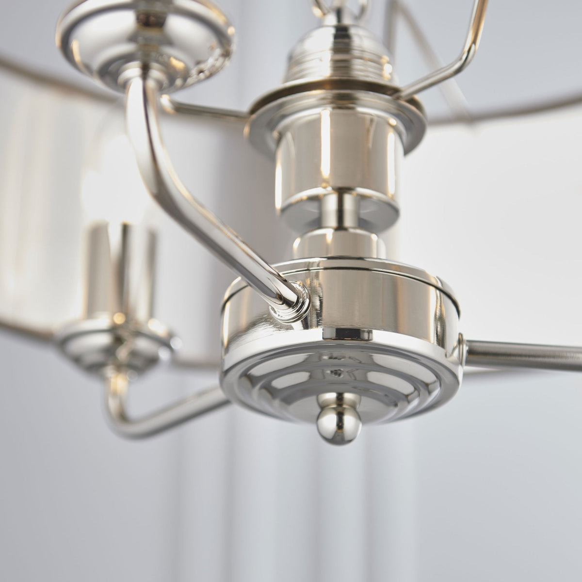 Highclere Three Light Pendant in Nickel with Charcoal Shade