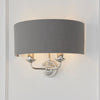 Highclere Twin Lamp Wall Light in Nickel with Charcoal Shade