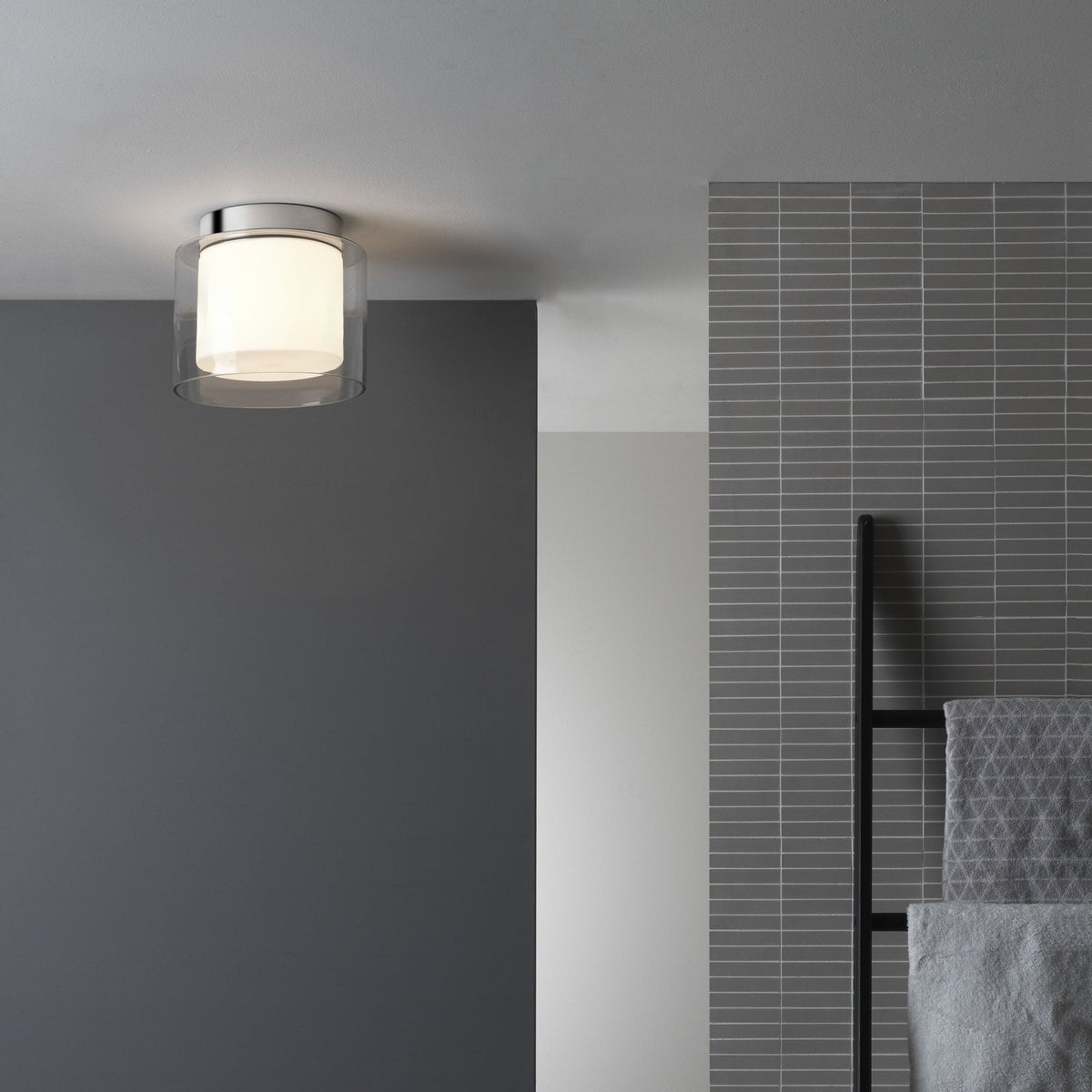 Arezzo IP44 Glass Bathroom Ceiling Light