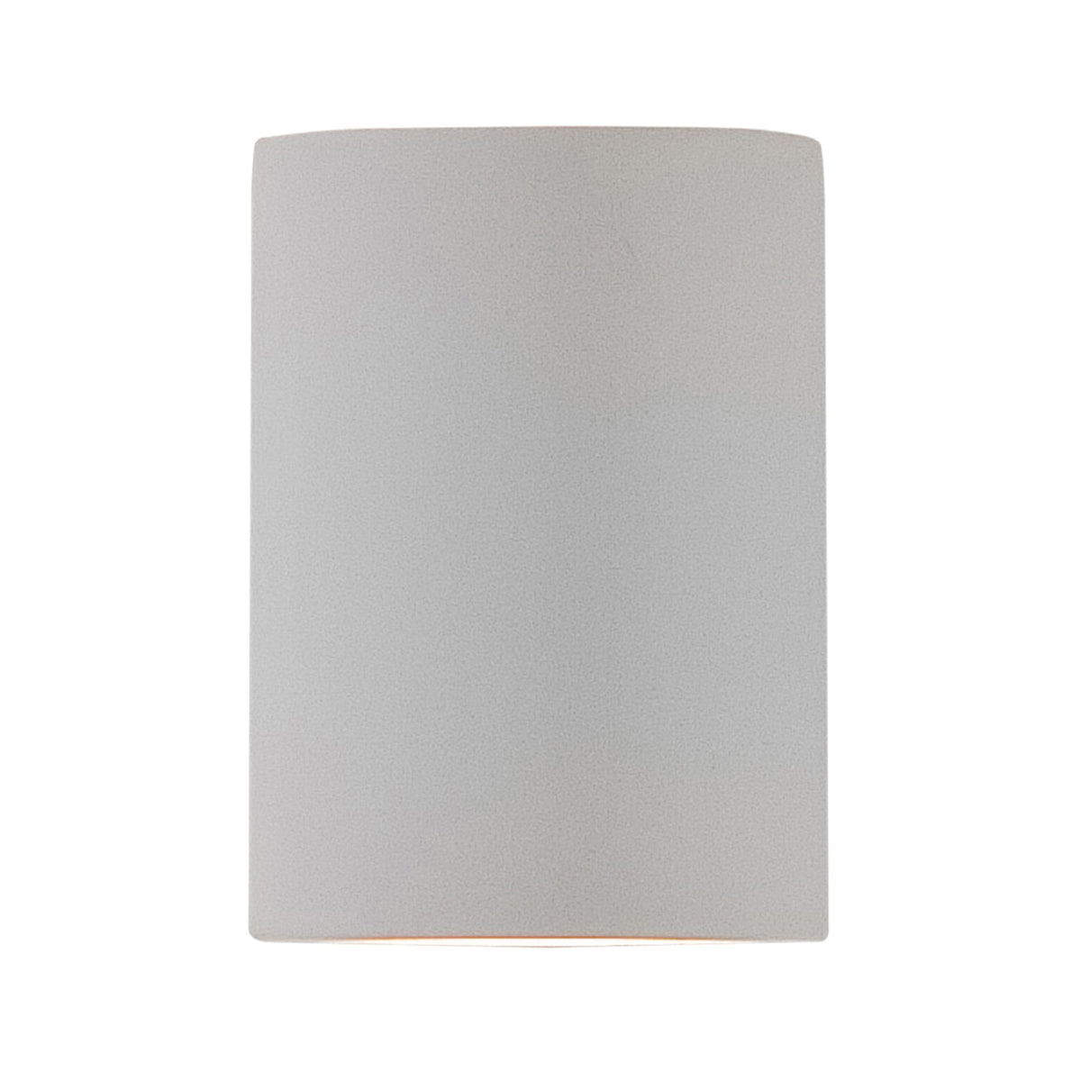 Rectangular light grey wall sconce with rounded top and bottom edges