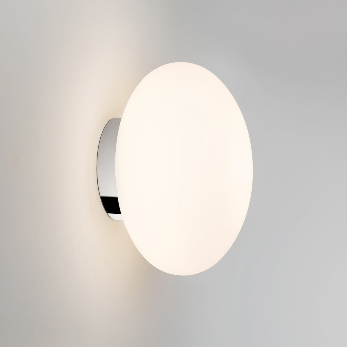 Zeppo IP44 Opal Glass Bathroom Wall Light in Polished Chrome