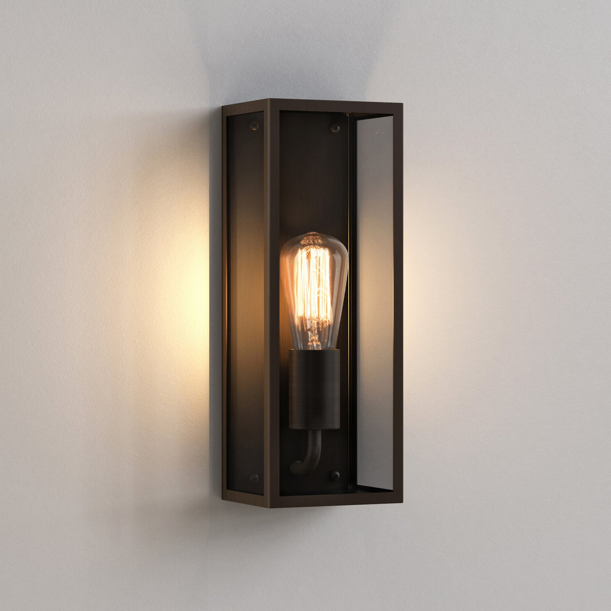 Messina 130 Bronze Exterior IP44 Box Wall Light