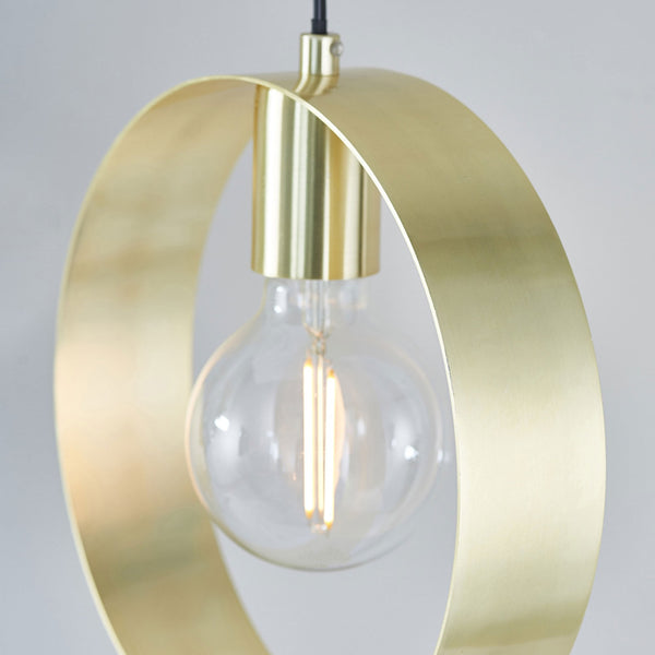 Hoop Pendant Light in Brushed Brass