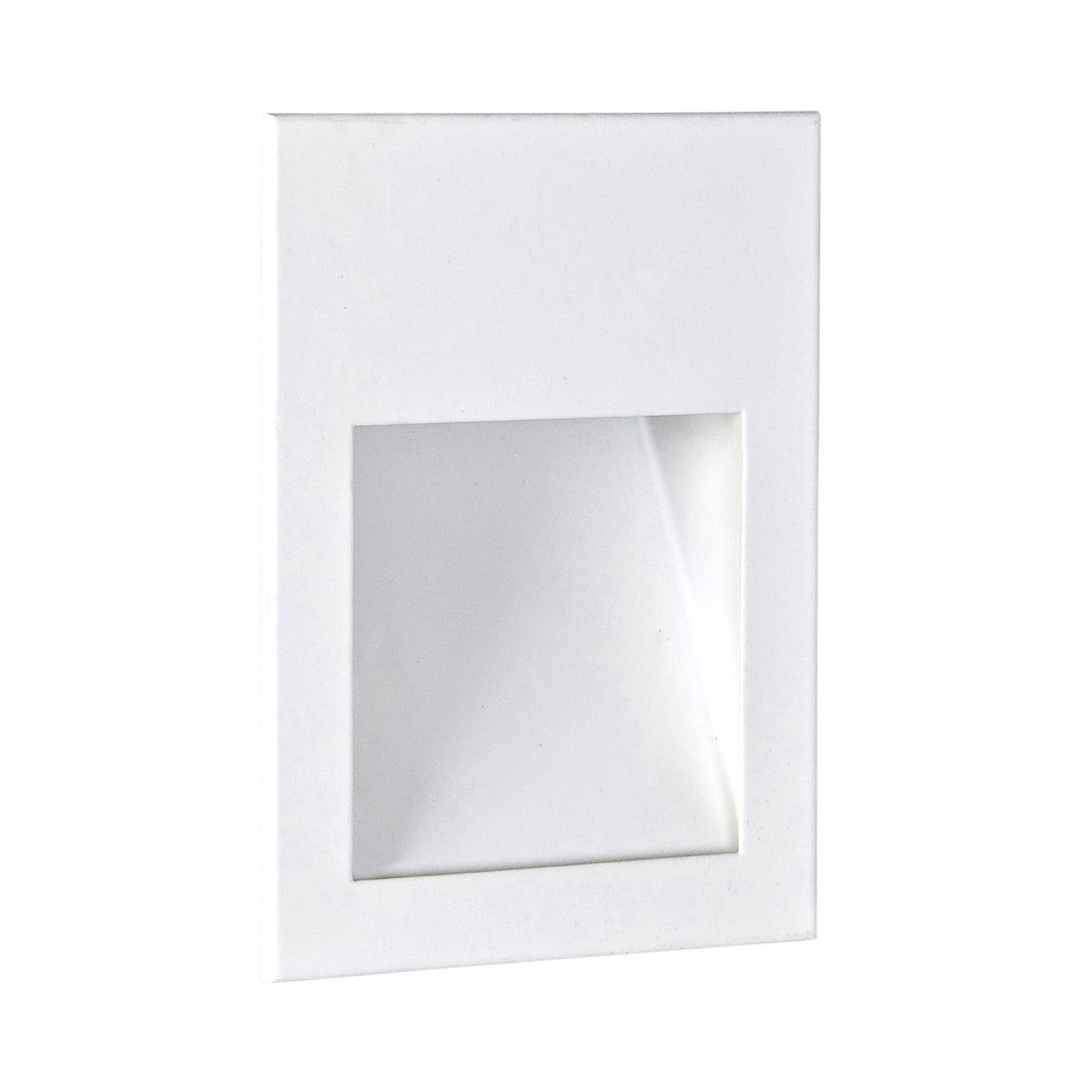 White rectangular recessed wall light with a square opening