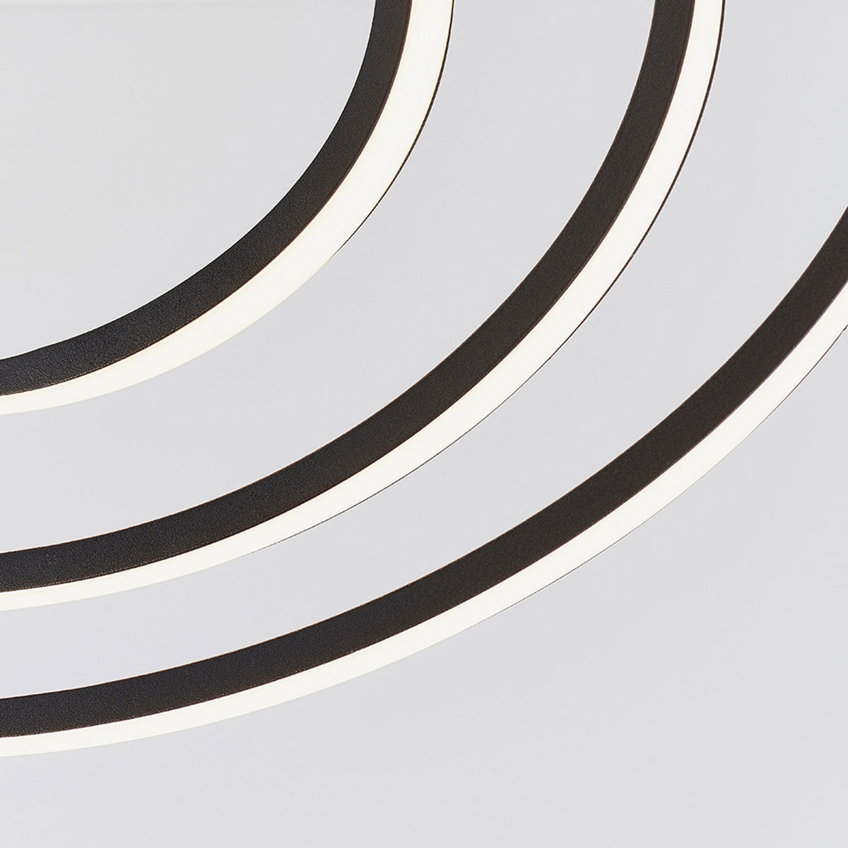 Avali Three Hoop LED Semi Flush Ceiling Light in Matt Black
