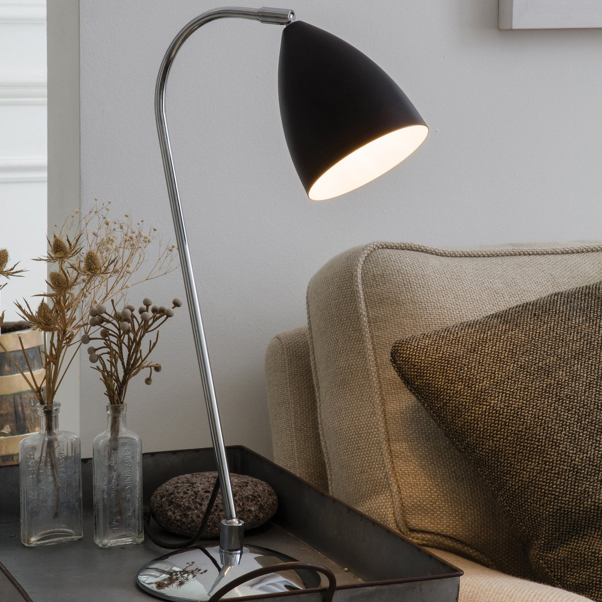 Joel Adjustable Switched Table Light in Black