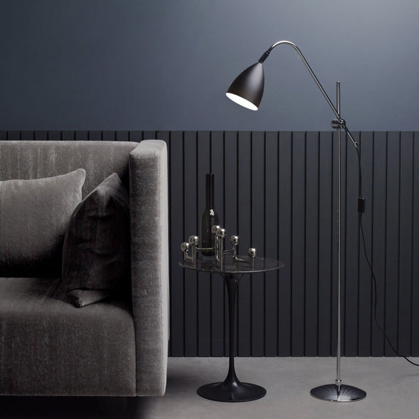 Joel Floor Light in Black and Chrome