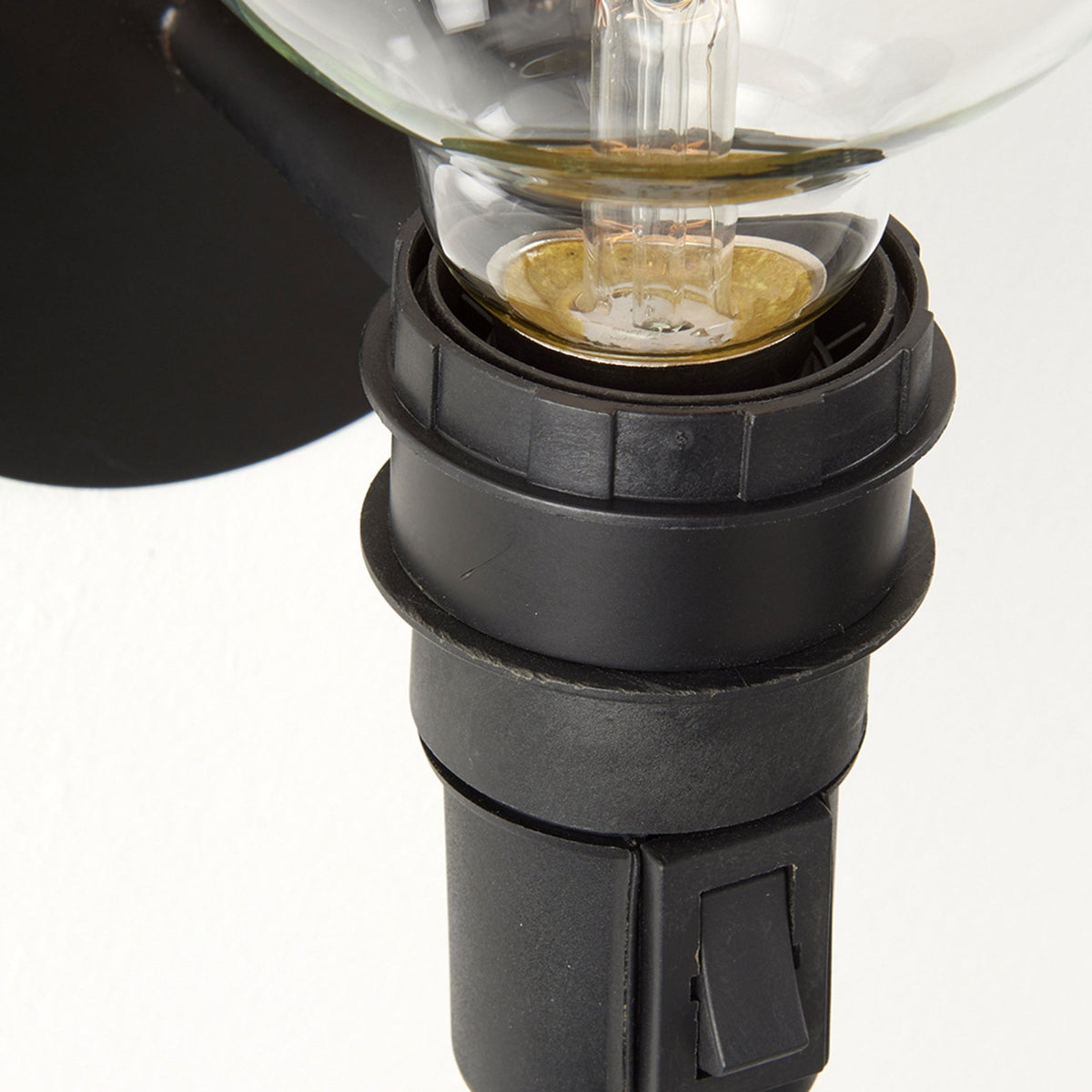 Studio Plug In Wall Light in Matt Black with Yellow Flex