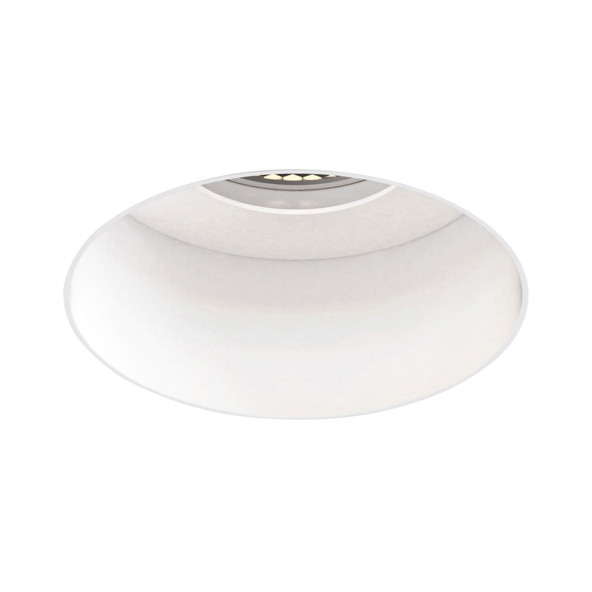 Trimless Slimline Round Fixed Fire-Rated IP65 Downlight in Matt White