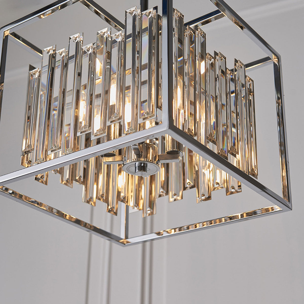 Acadia Four Light Pendant in Chrome and Glass Crystals