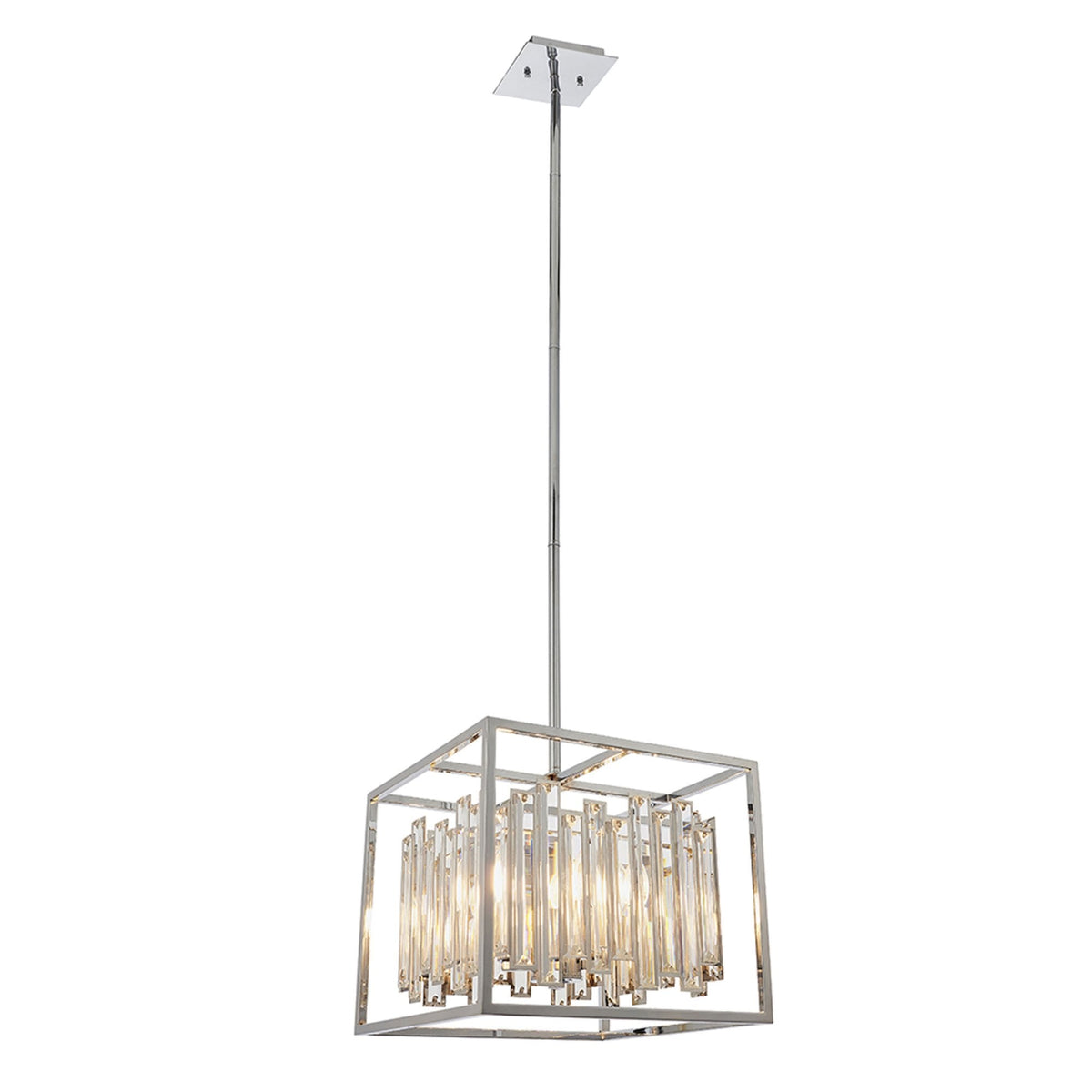 Acadia Four Light Pendant in Chrome and Glass Crystals