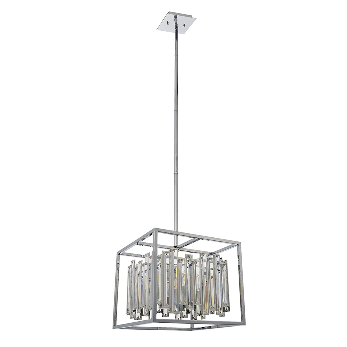 Acadia Four Light Pendant in Chrome and Glass Crystals