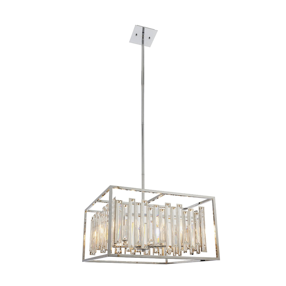 Acadia Six Light Pendant in Chrome and Glass Crystals