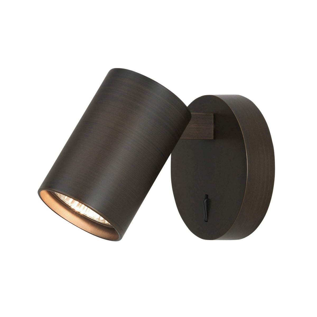 Ascoli Single Switched Spotlight in Bronze