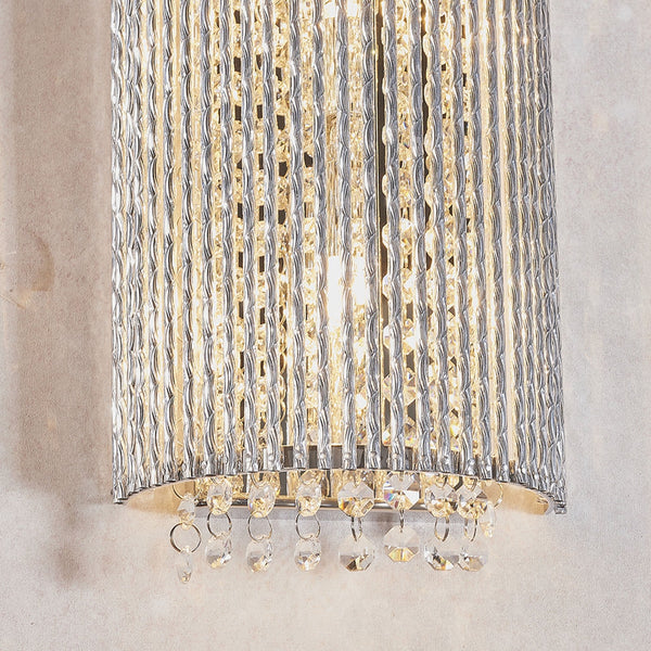Galina Wall Light in Chrome and Clear Glass Crystal