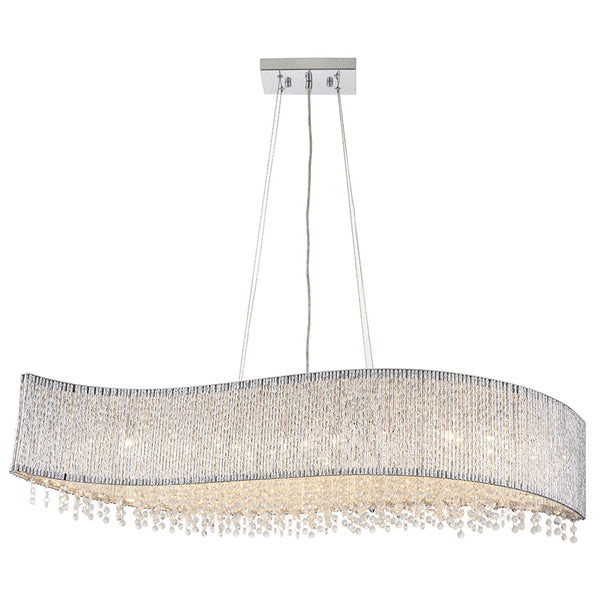 Galina 8lt Pendant Light in Chrome and Clear Glass Crystal
