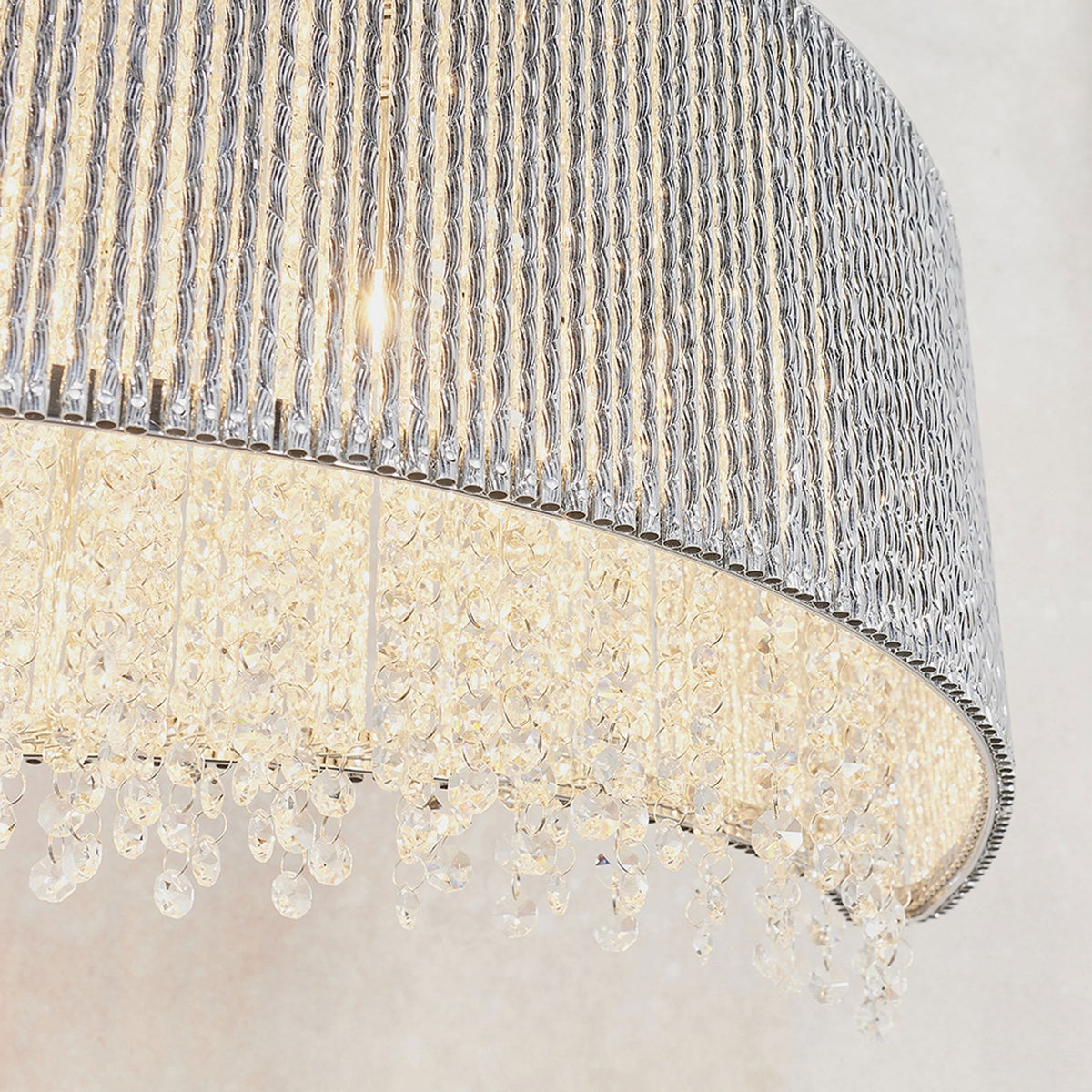 Galina 8lt Pendant Light in Chrome and Clear Glass Crystal