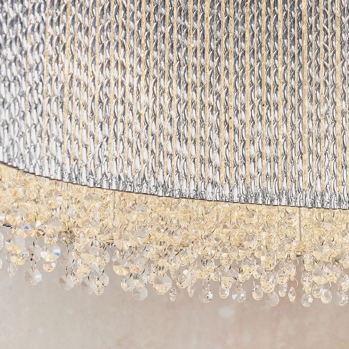 Galina 8lt Pendant Light in Chrome and Clear Glass Crystal