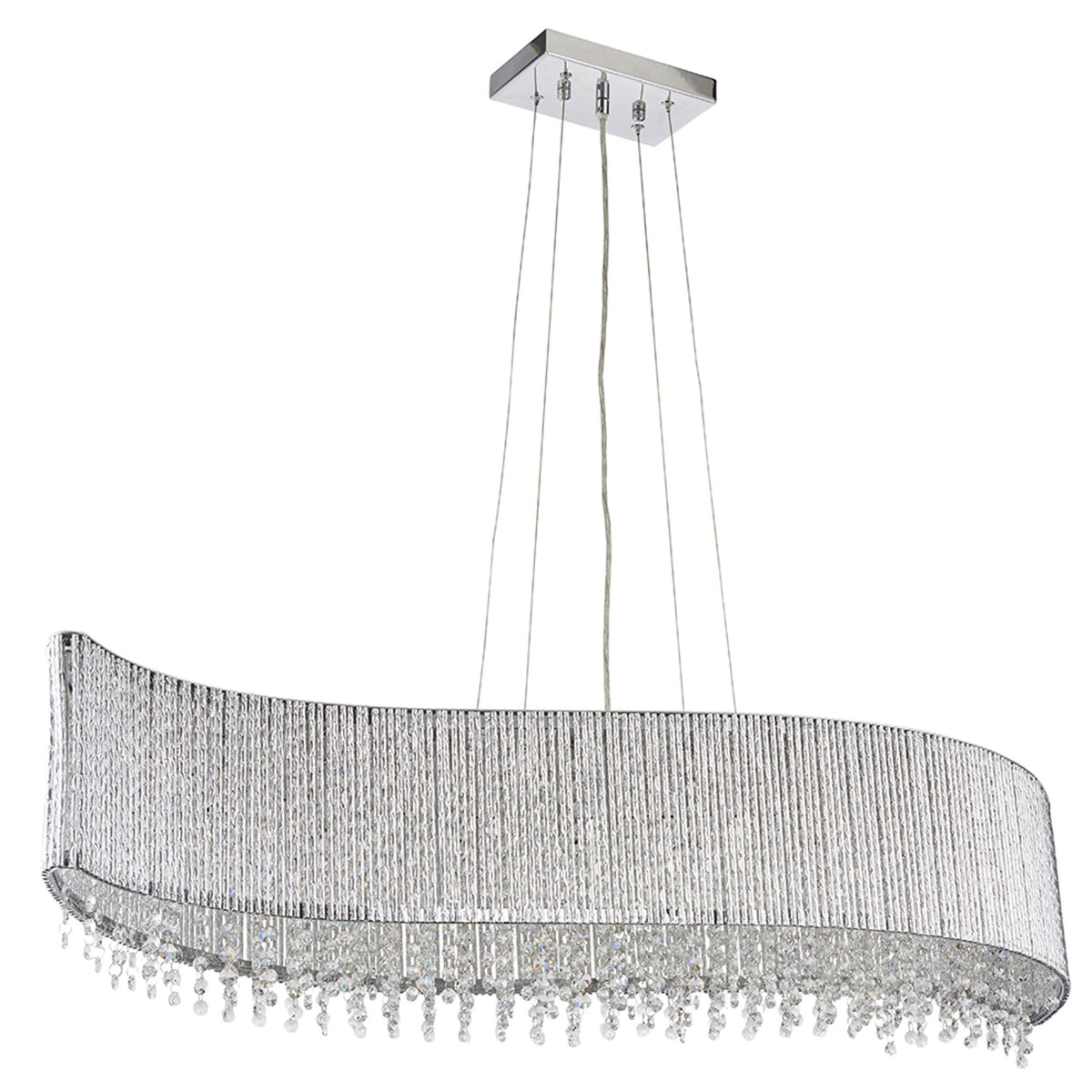 Galina 8lt Pendant Light in Chrome and Clear Glass Crystal