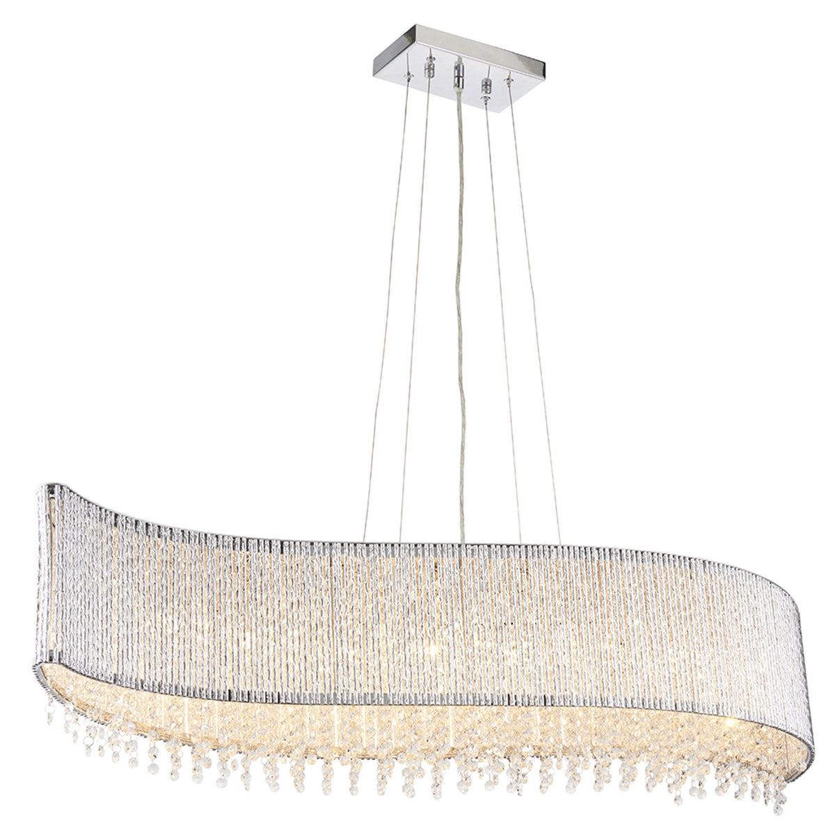 Galina 8lt Pendant Light in Chrome and Clear Glass Crystal