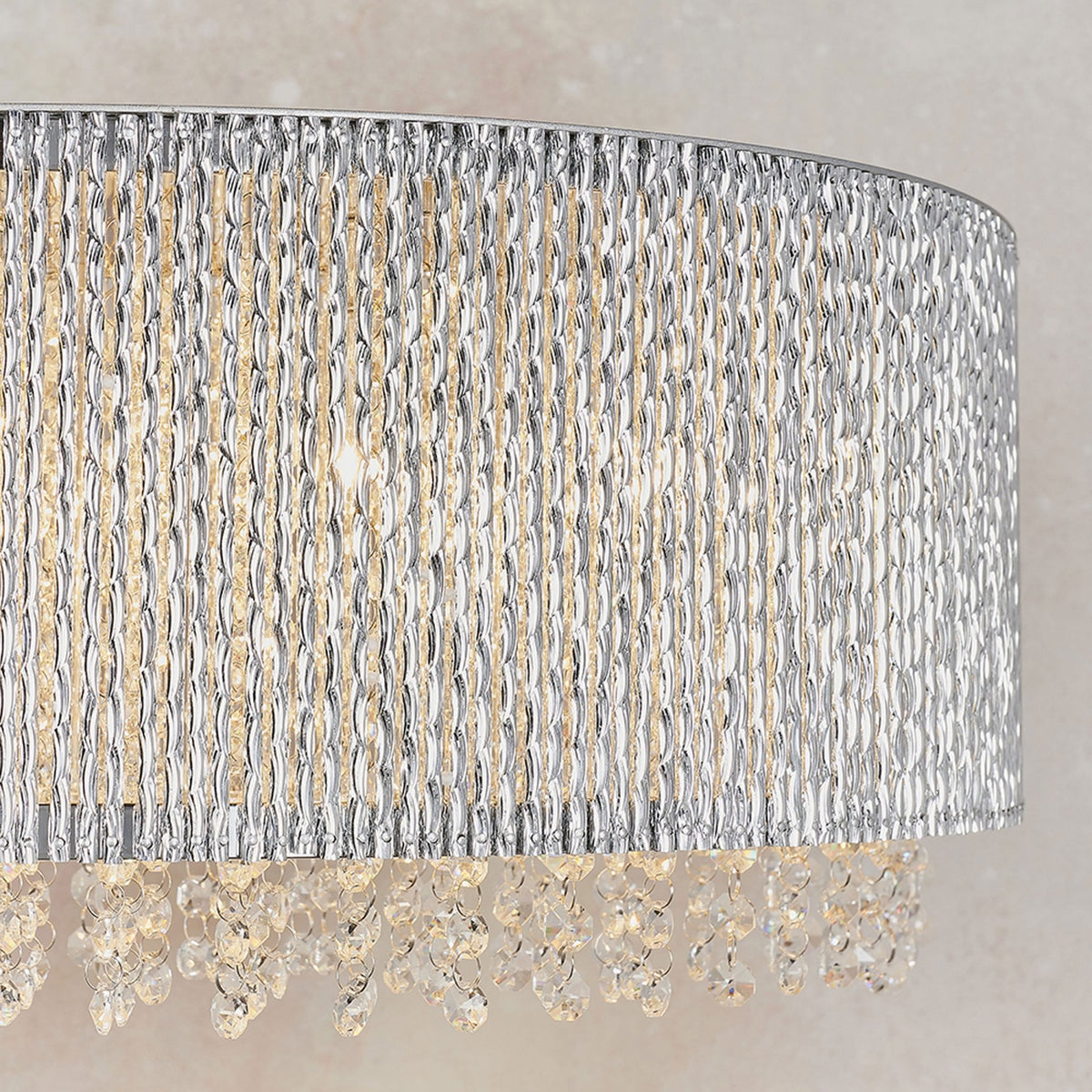 Galina 8lt Pendant Light in Chrome and Clear Glass Crystal