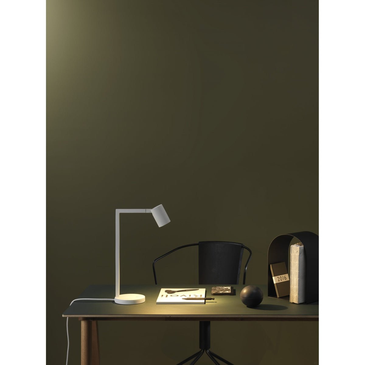 Ascoli Switched Desk Lamp in White
